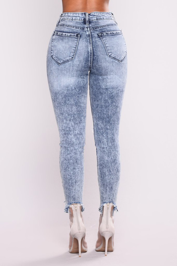 SZ60115 high waisted ripped jeans women